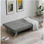 Structure en bois, pieds en acier inoxydable, futon, canapé-lit gris-9826600