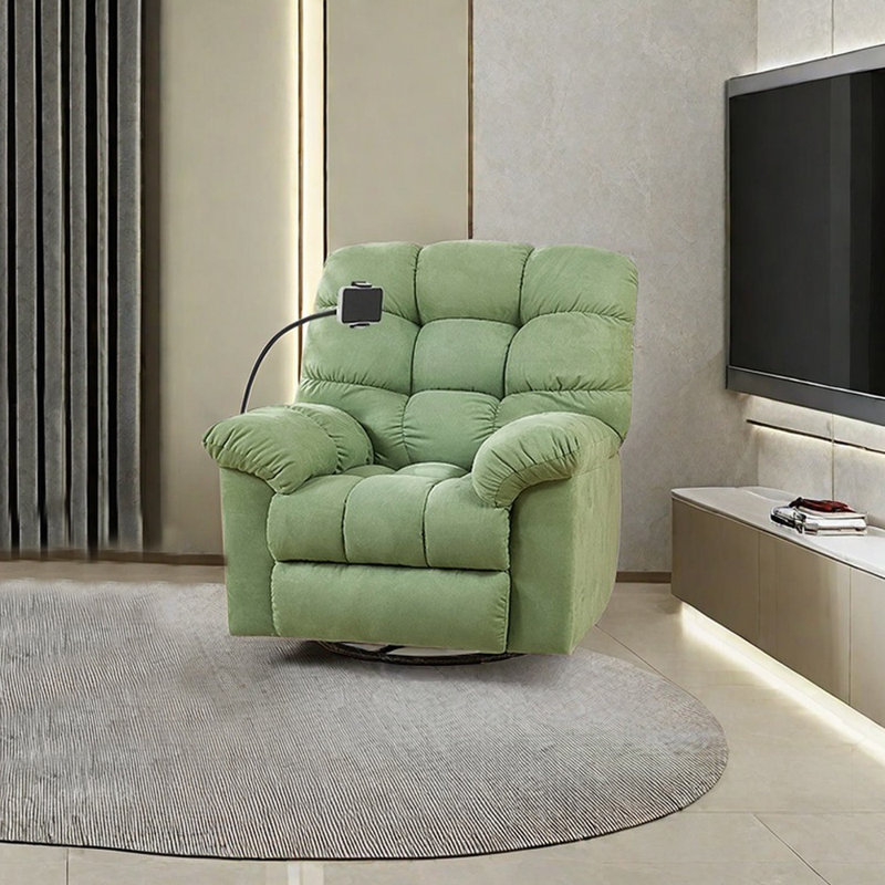 Broughton, Green Frosted Velvet, Rocker/Swivel