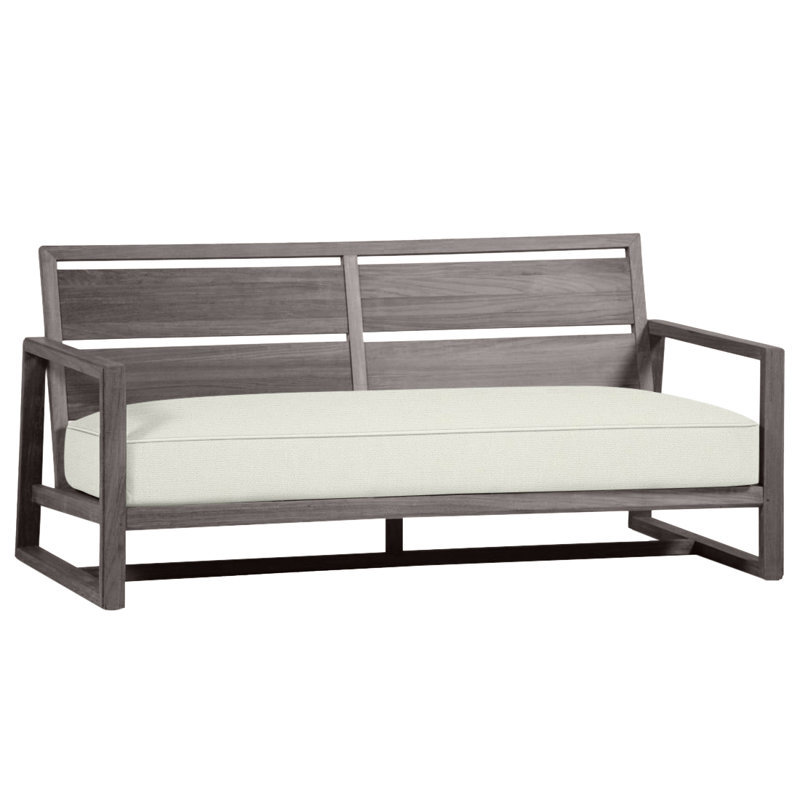 Avondale Teak Loveseat - Oyster, Oyster Teak, Welt, Natural White