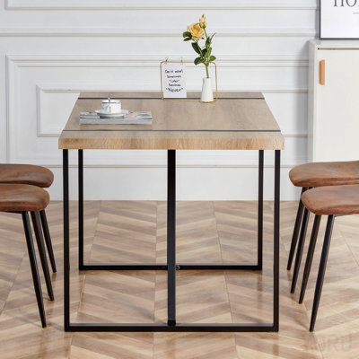 Table de salle à manger en bois rustique industrielle pour 4 à 6 personnes