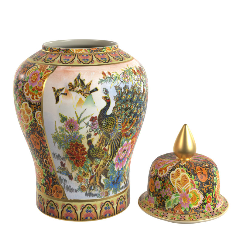 Timeless Chinese Temple Jar, 32", Satsuma