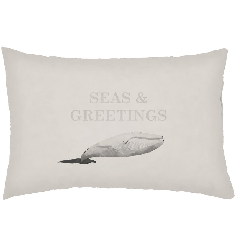 Seas and Greetings Indoor/Outdoor Humpback Whale Lumbar Pillow, Neutral