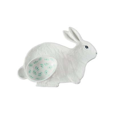 Dolomite 12.5 in. White Easter Ride Chip and Dip Set of 2