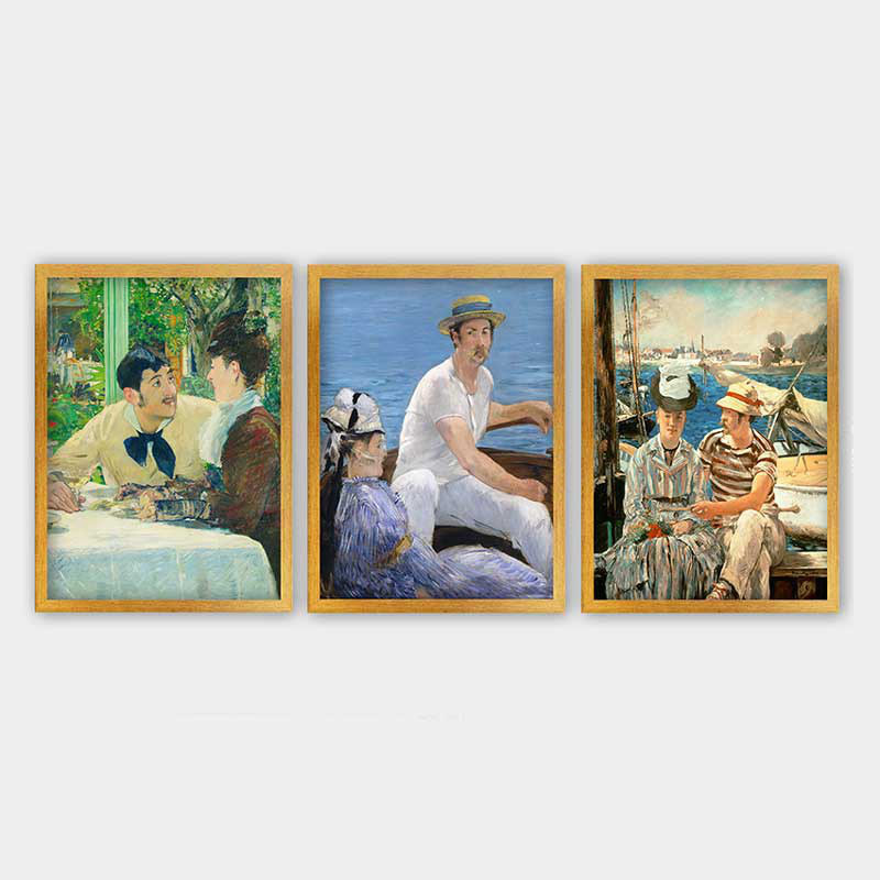 Superbe ensemble de peintures décoratives encadrées (3 pièces) de 21,7 po x 29,5 po chacune | Cadre 100% bois avec polystyrène de 0,8 pouce | Impression numérique UV | Parfait pour la décoration murale de salon, de bureau et de galerie