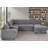 U-Shaped Upholstered Sectional with Sleeper Sofa, Console with USB & Chaise-1021908126
