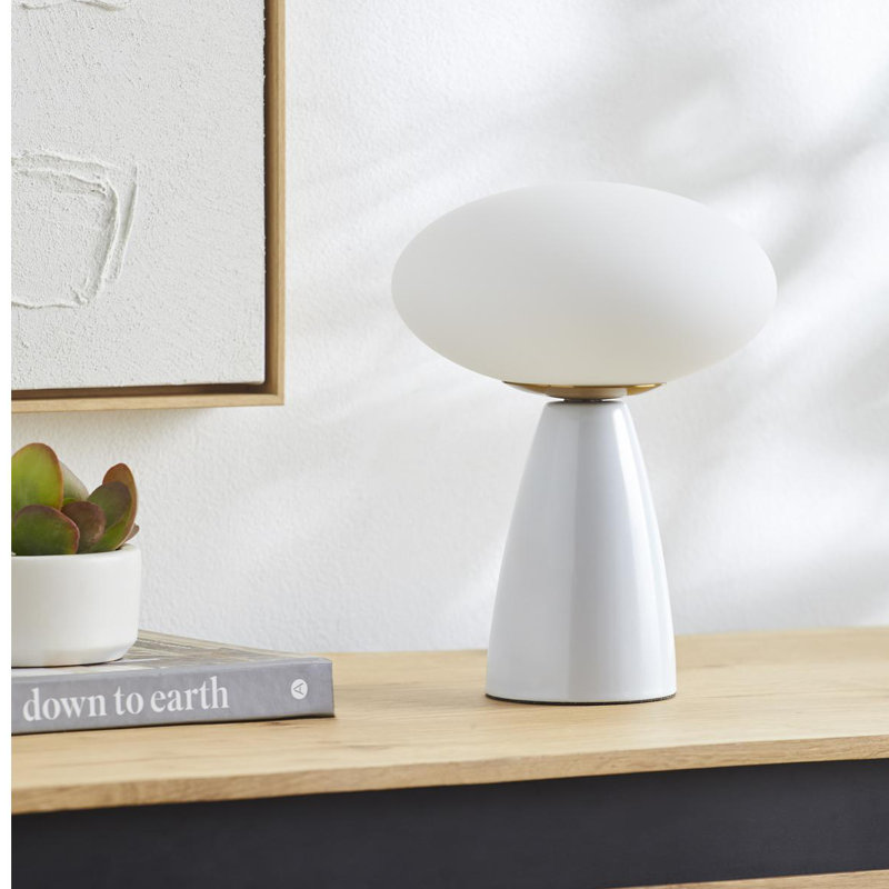 Lampe de table en céramique Deckard, Blanc