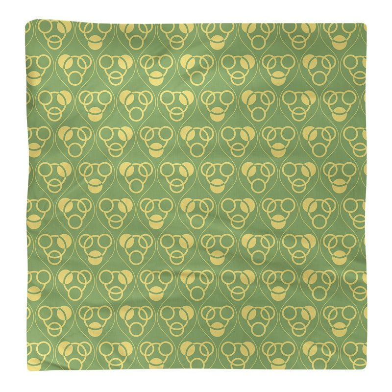 Serviette de table en coton classique Circles Waves, Vert/jaune, H 0,1 po x l 22 po x P 22 po, Croisé en coton