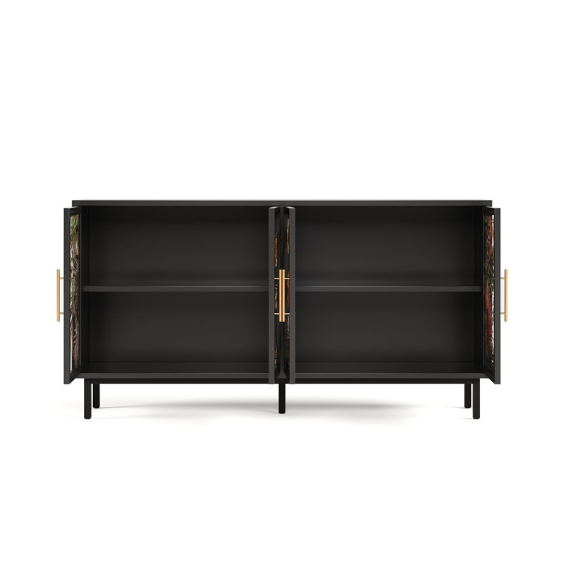 60,3 po avec 4 portes pour les armoires de buffet, les armoires de rangement d'art pour la peinture émaillée, les armoires décoratives de console de contrôle rétro américaines, le salon, la chambre à coucher, la salle à manger