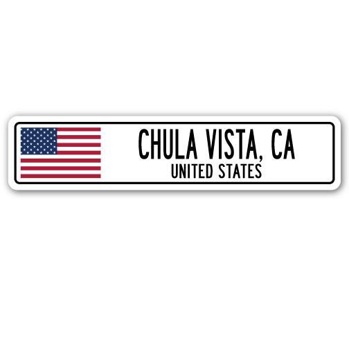 Plaque de rue en aluminium Adlingt Chula Vista, Ca, États-Unis, H 7 po x l 30 po x P 1 po