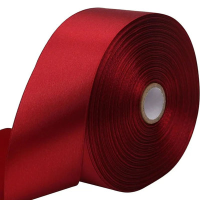 300ft Christmas Deep Red Solid Satin Ribbon