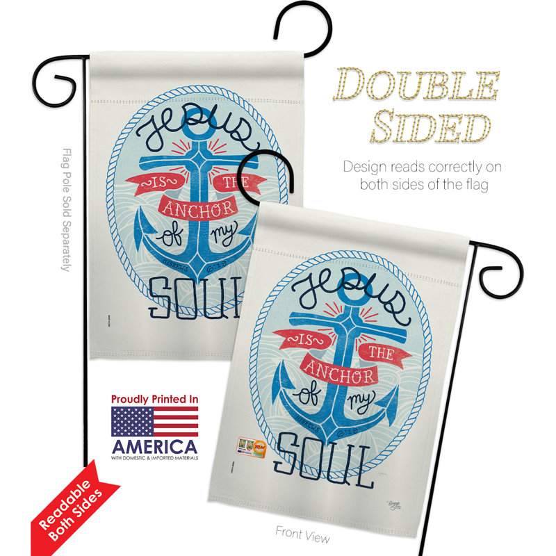 Jesus est le point d’ancrage en polyester 2 faces 19 x 13 po. ensemble de drapeaux