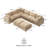 Kessi 8-Piece Upholstered Modern Chenille Fabric Modular Sectional Sofa With Ottoman-567950424