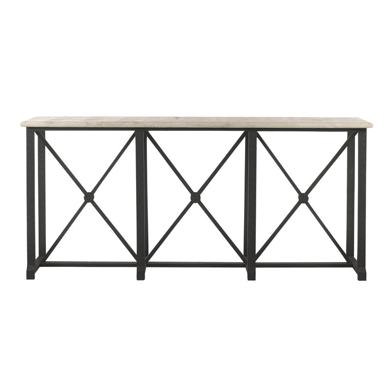 Metropolitan 84" Console Table, Lite Travertine