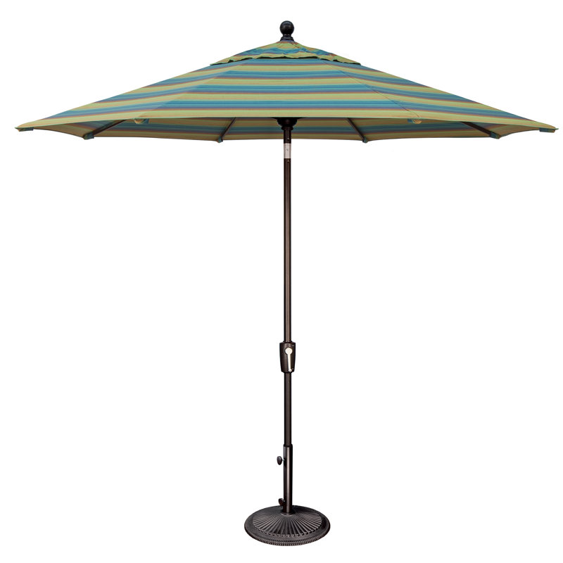 Canela 108'' Market Olefin Umbrella, Astoria Lagoon Sunbrella®, Canvas Black