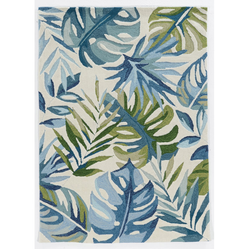 Mehcad Handmade Rug Ivory And Blue, Rectangle 1'10" x 2'10"