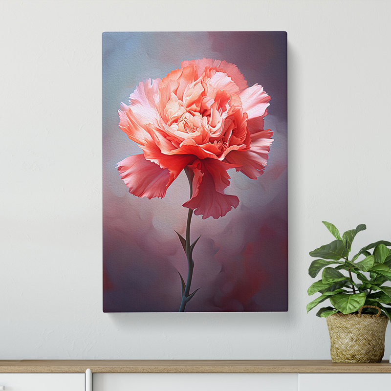 Carnation Flower Digital No.2 - Wrapped Canvas, 76cm H x 50cm W x 3cm D