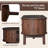TV Stand for 75” TVs, Modern Dark Brown Media Console with Rattan Drawer &amp; Sliding Doors | Dark Brown | Solid Wood+MDF