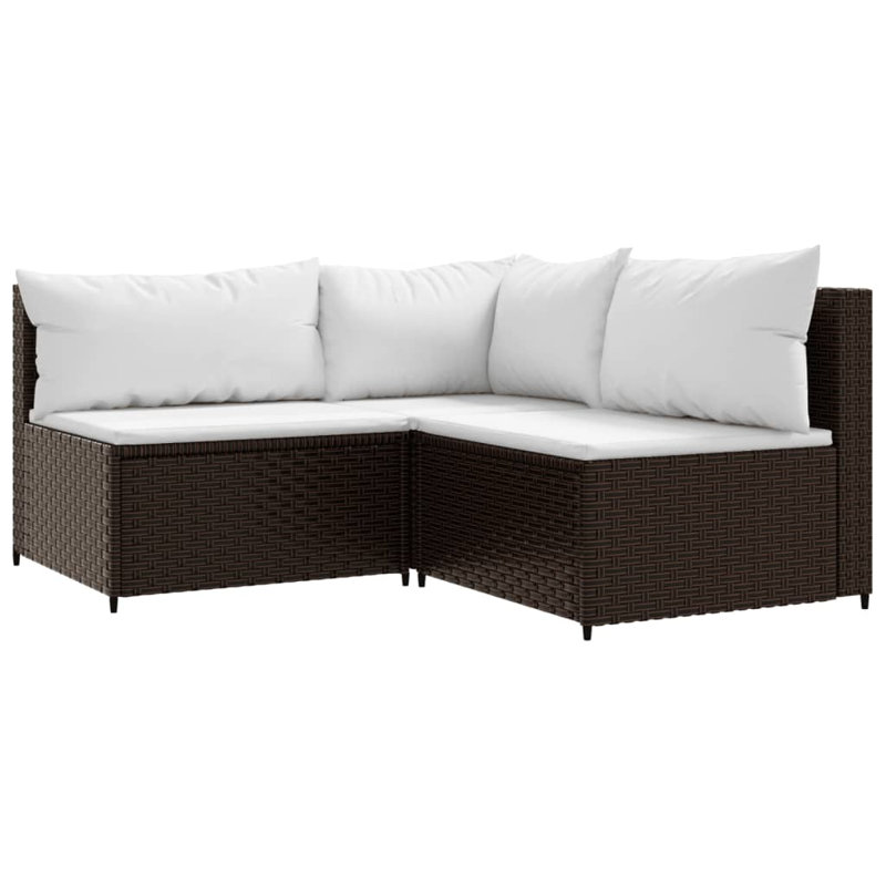 Bedingfield 24.8'' Wide Square Patio Sectional Set with Cushions, White, Brown