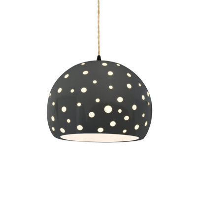 Donati 1-Light Pendant - Muted Yellow - Antique Brass - 12.25"W x 9.25"H - Replaceable Bulb - Beige Twist Cord
