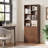 71” Tall Bookshelf With Hidden Storage Cabinet, Mid-Century Home Office Tall Bookcase With Adjustable Shelves-475168796
