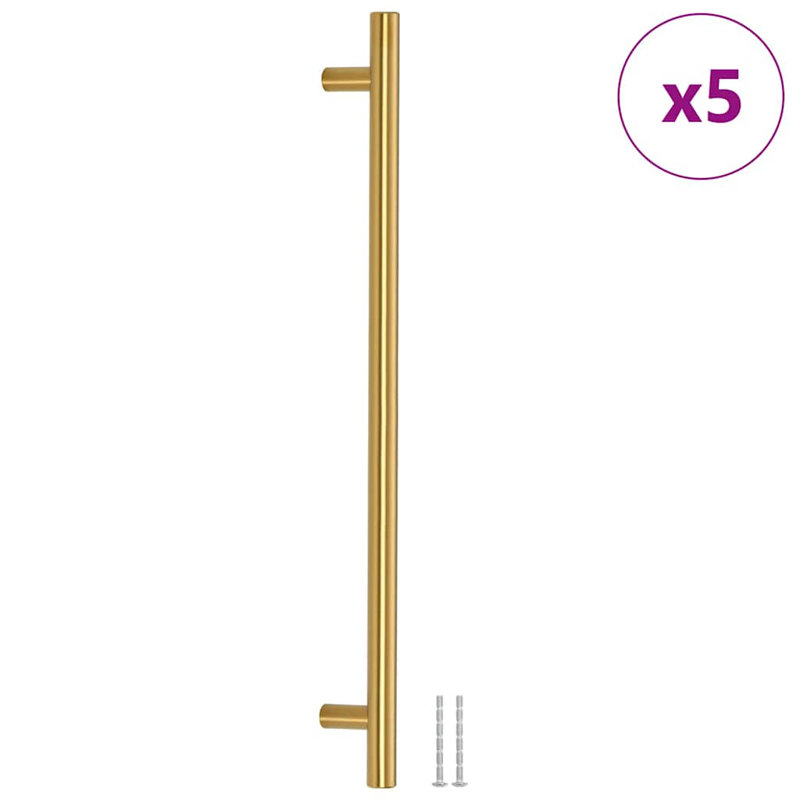 Metro Lane Cabinet Handles 5 Pcs Black 224 Mm Stainless Steel, 320 Mm, Gold