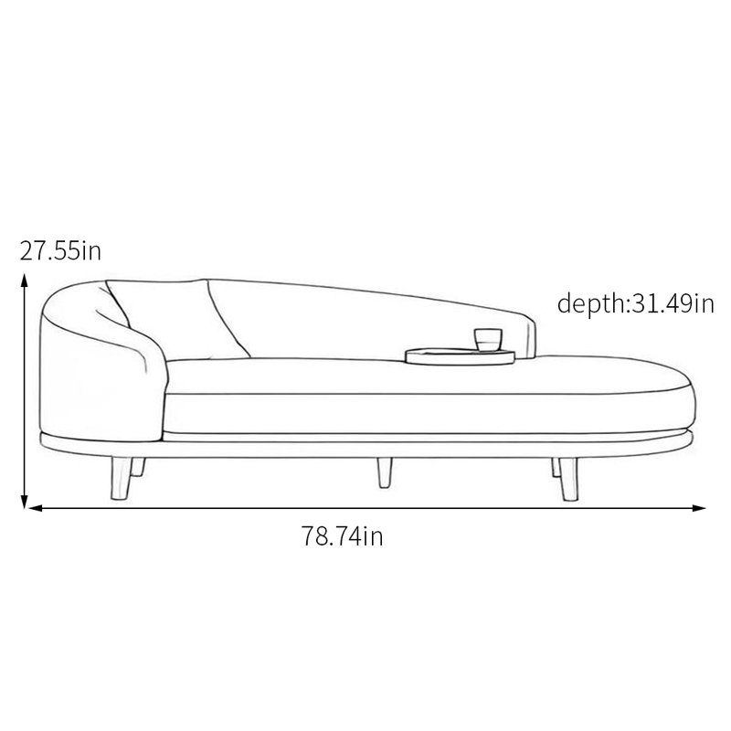 Chaise longue - confortable et magnifique, Blanc crémeux