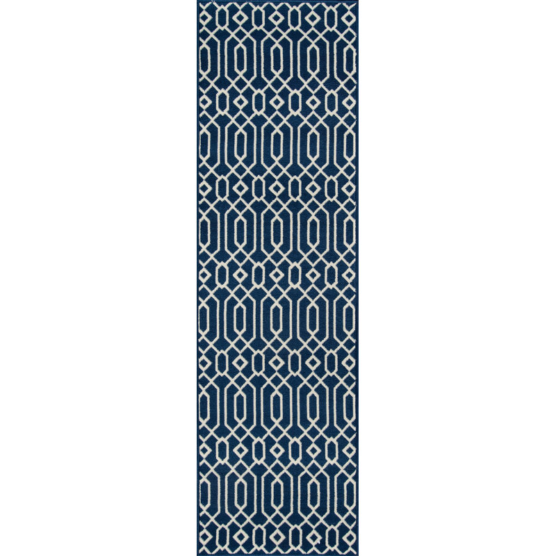 Tapis bleu foncé Gul, Tapis de couloir 2 pi 3 po x 7 pi 6 po