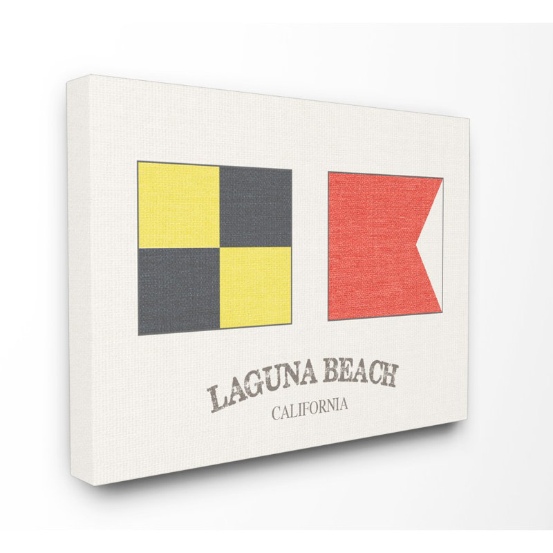 « laguna beach nautique flags », impression, H 16 po x l 20 po, Toile tendue