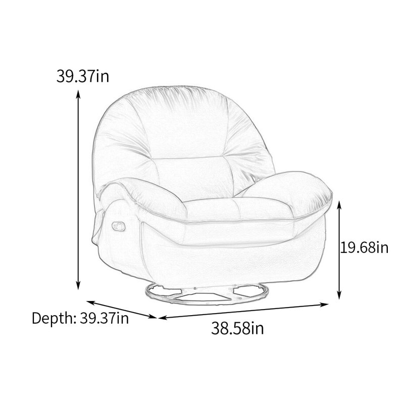Fauteuil inclinable en simili cuir Nyzaiah, Cyan