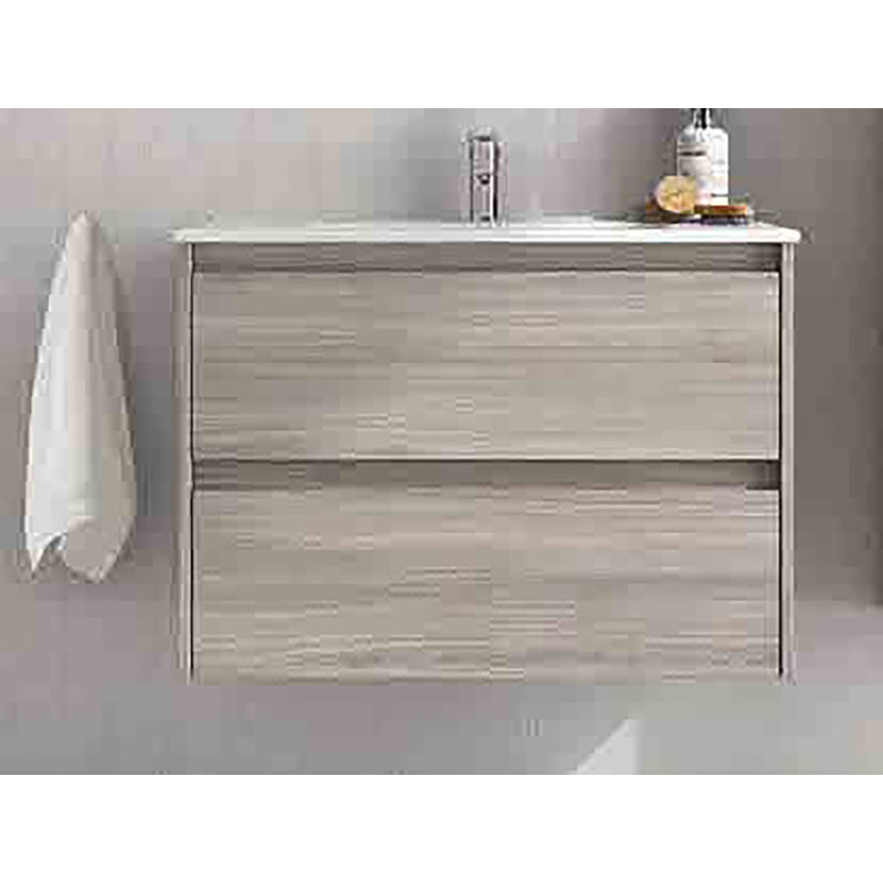 Malvina 24'' Single Bathroom Vanity with Ceramic Top, Gray