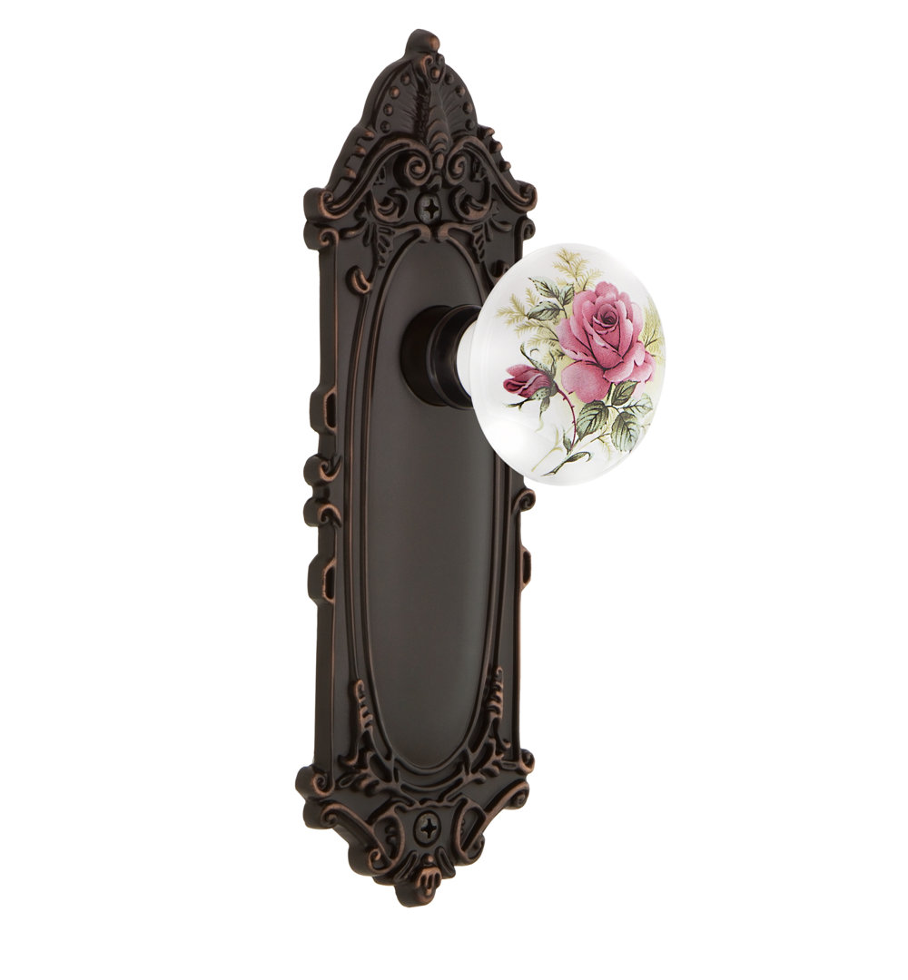 Victorian Plate with White Rose Porcelain Door Knob Nostalgic Warehouse 