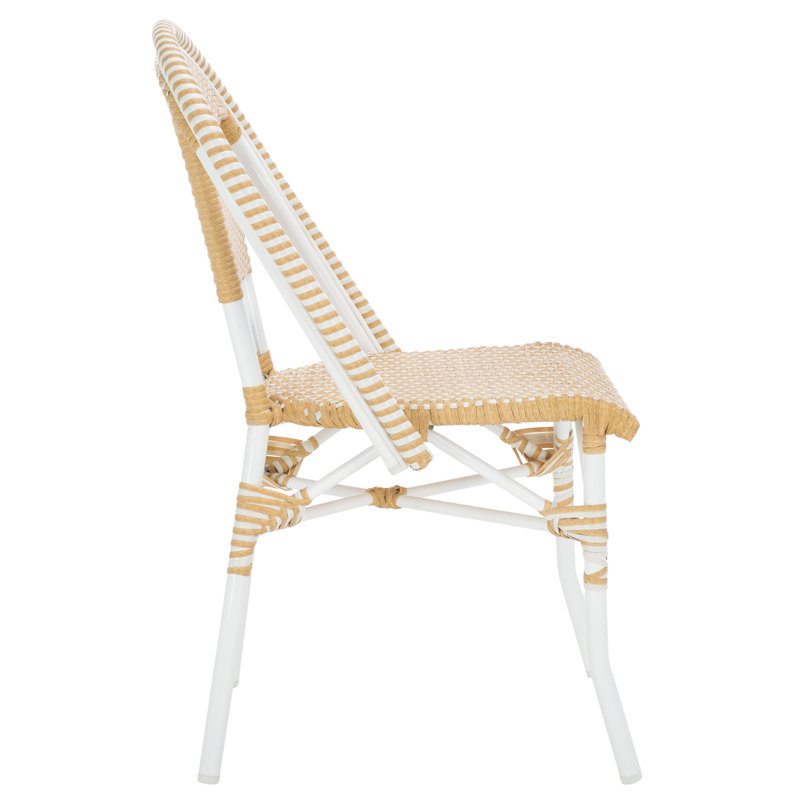 Torino Outdoor Dining Side Chair, Natural Wash/White
