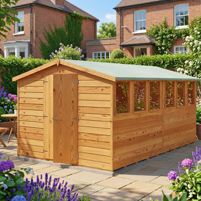 Garden Value 8 Ft. W x 12 Ft. D Overlap Apex Shed