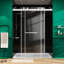 Porte de douche coulissante double sans cadre 68-72 "x H 79" en nickel brossé avec verre trempé transparent de 3/8 "