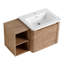  Meuble-lavabo mural avec lavabo en céramique et tablettes de rangement et 1 porte à fermeture en douceur, emballage KD, contreplaqué-115922420