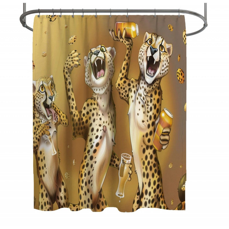 Rideau de douche à motif floral en bois africain, H 93 po x l 70 po