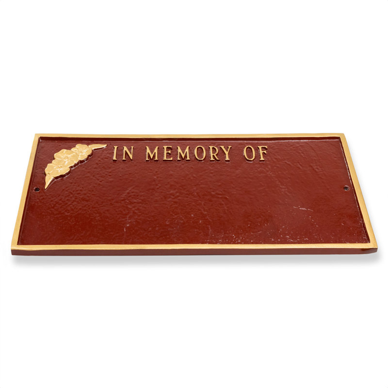 Metal Plants & Flowers Memorial Plaque/Stone, Yes, Black/Silver