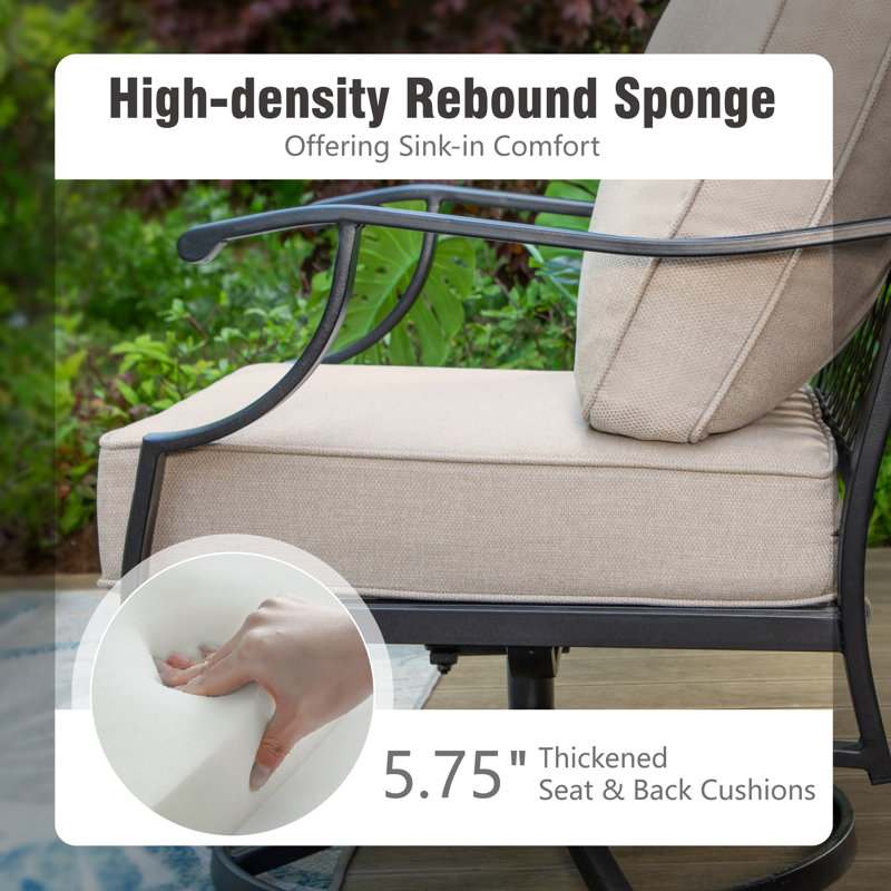 Asfand Outdoor Seating Group with Cushions, Beige, No
