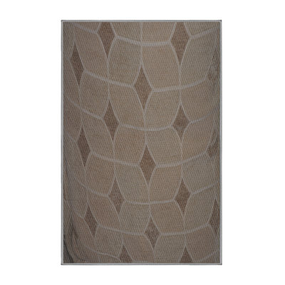 Tapis brun à motif géométrique Santa Clara