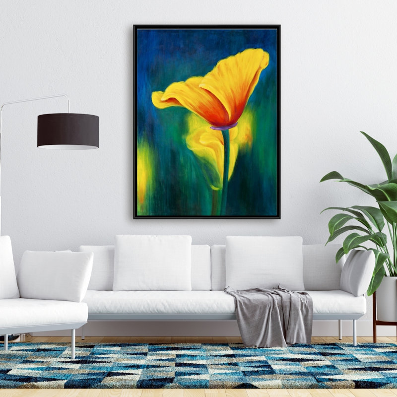 Superb Contrast Flowers Print On Canvas