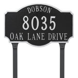 Montague Estate Standard Two Line Address Sign Plaque with Lawn Stakes