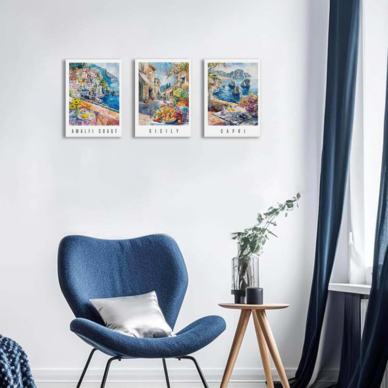 3 Piece Wrapped Canvas Print, 60 cm H x 40 cm W