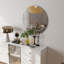 Miroir de salle de bain 70 cm, miroir rond, panneau blanc mat