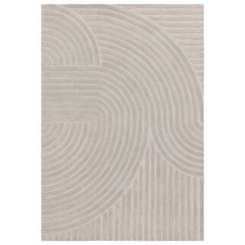 Aariona Hand Tufted Geo Silver Area Rug, Rectangle 120cm x 170cm