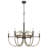 6-Light Candelabra Chandelier, 31 Inch Antique Brass And Dark Bronze-125317841-125317844-125317845