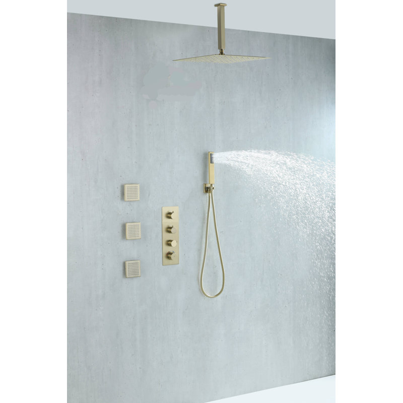 All-In-One Kit with Rough in-Valve, Brushed Gold