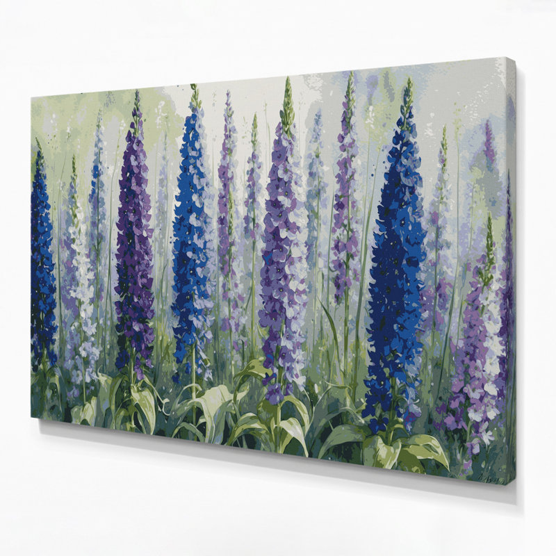 Art mural sur toile Botanical Delphinium, H 11 po x l 14 po