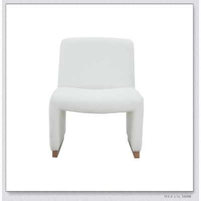 Comfy Accent Chair Upholstered Slipper Chair Armless Chair with Wood Legs