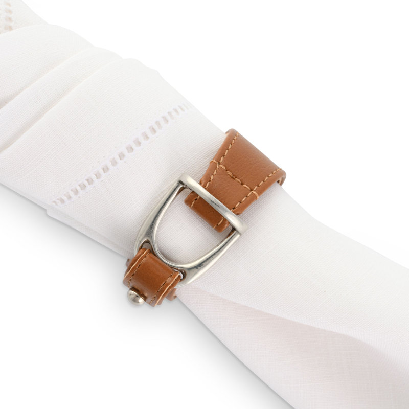 Stirrup Vegan Leather/Pure Pewter Napkin Ring