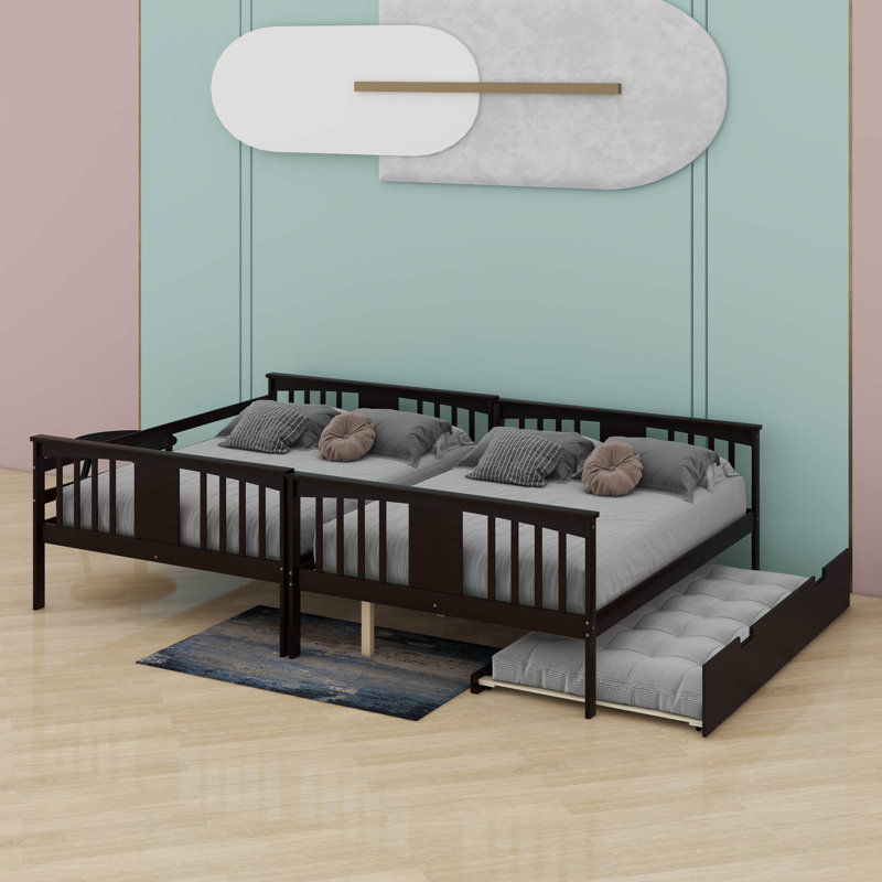 Full Over Full Bunk Bed With Trundle, Espresso